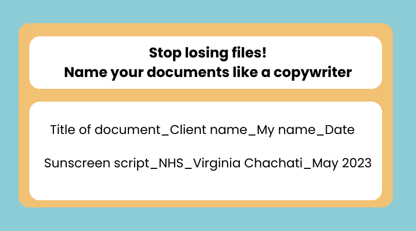 Stop losing files! Name your documents like a copywriter
